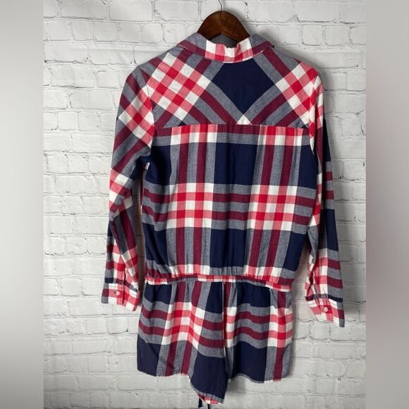 Aerie Plaid Flannel Romper, Sleepwear, Size Medium - Picture 7 of 8